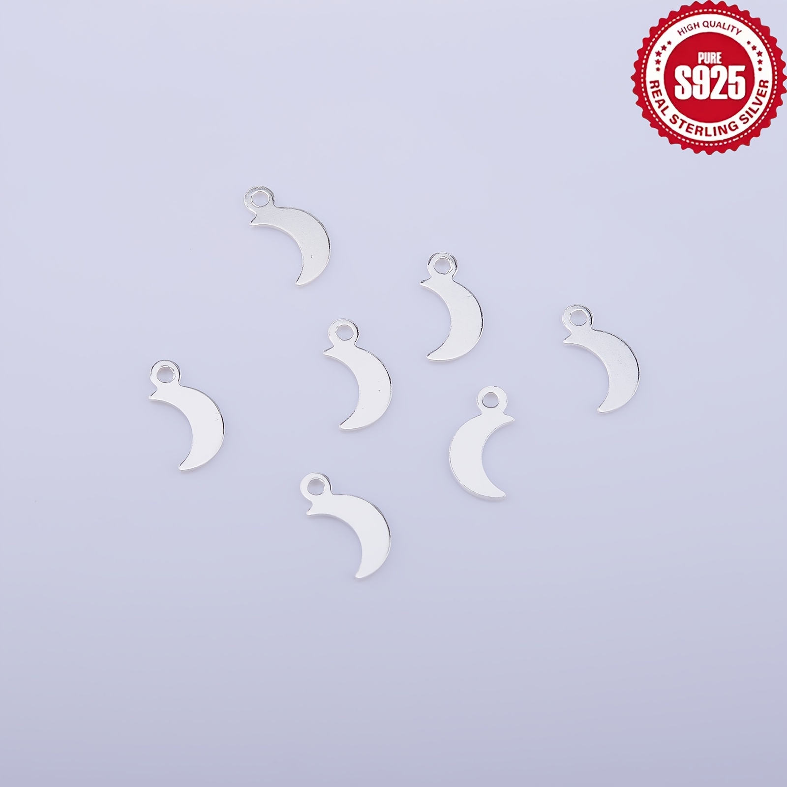11pcs 925 Silver Moon Slices for Jewelry Making